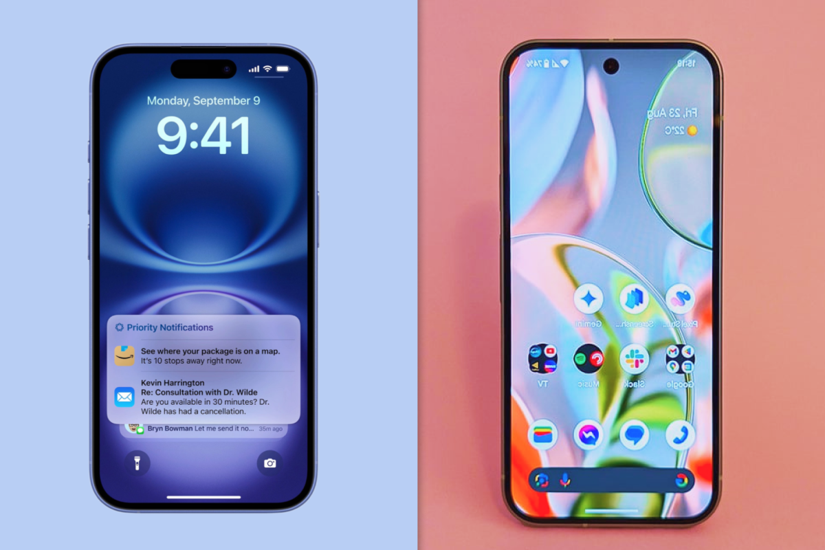 iPhone 16 vs Pixel 9 display 
